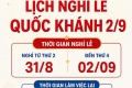 TH&Ocirc;NG B&Aacute;O NGHỈ LỄ QUỐC KH&Aacute;NH 2/9